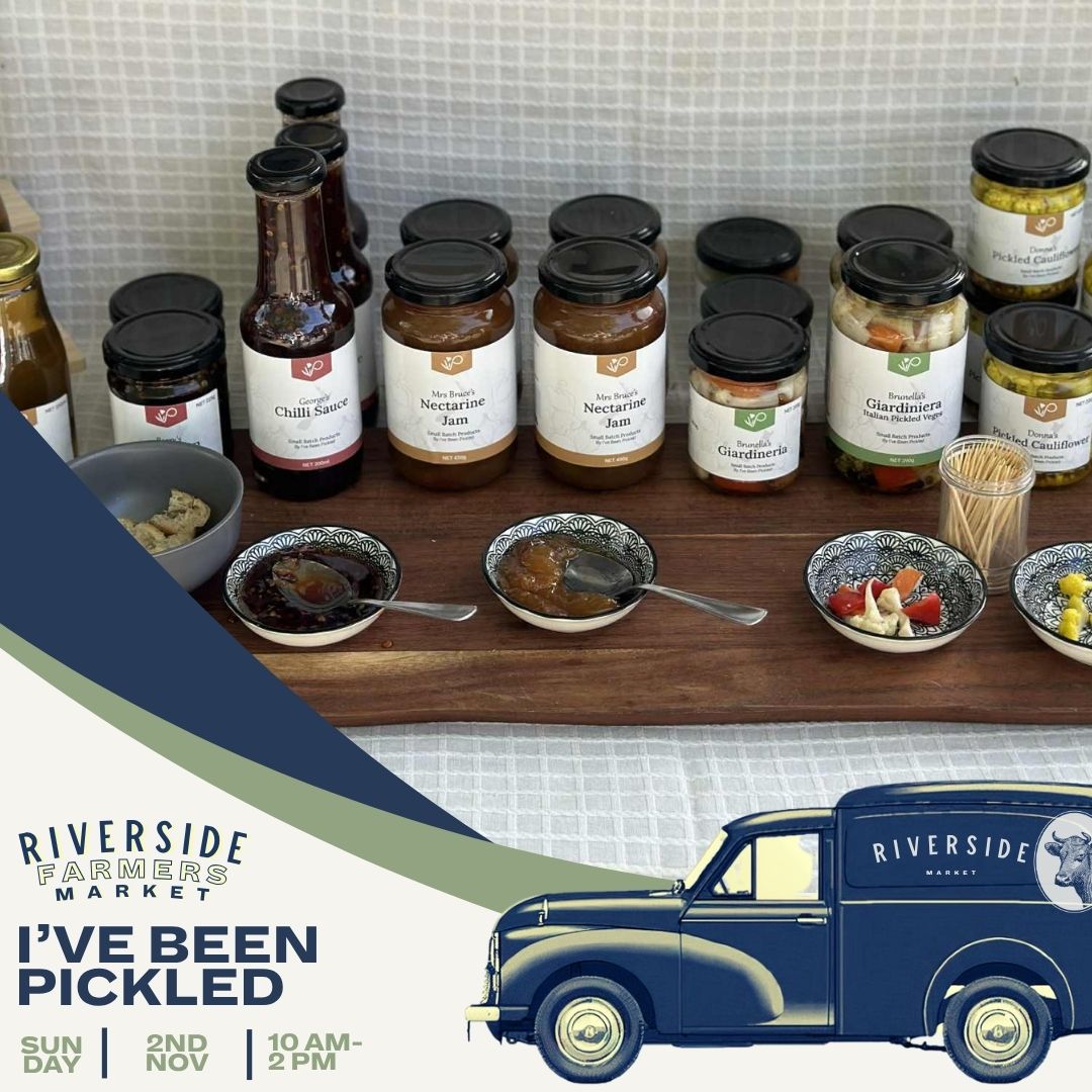 See you this Sunday Riverside Market - Christchurch 
Join us Sunday, 2nd November, from 10am – 2pm at the Riverside Farmers Market!
We’ll have tasty samples for you to try and great gift ideas to kick off your Christmas shopping early. 

Come say hi, have a taste, and find something special to take home!

#RiversideFarmersMarket #Christchurch #IveBeenPickled #SmallBatchGoodness #ShopLocal #NZMade #ChristmasGifts #TastySamples